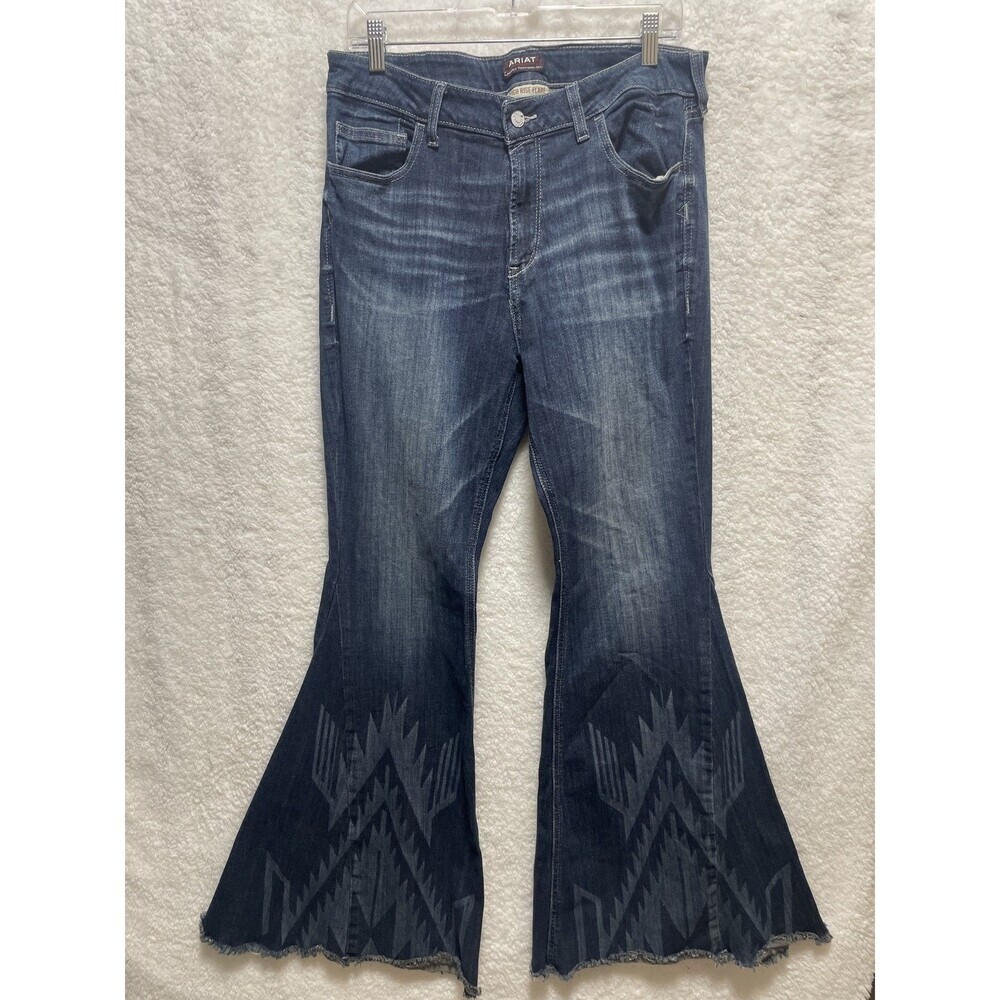 Ariat High Rise Flare Jeans Women's Size 32R Chimayo Extreme Flares Boho - Picture 1 of 10